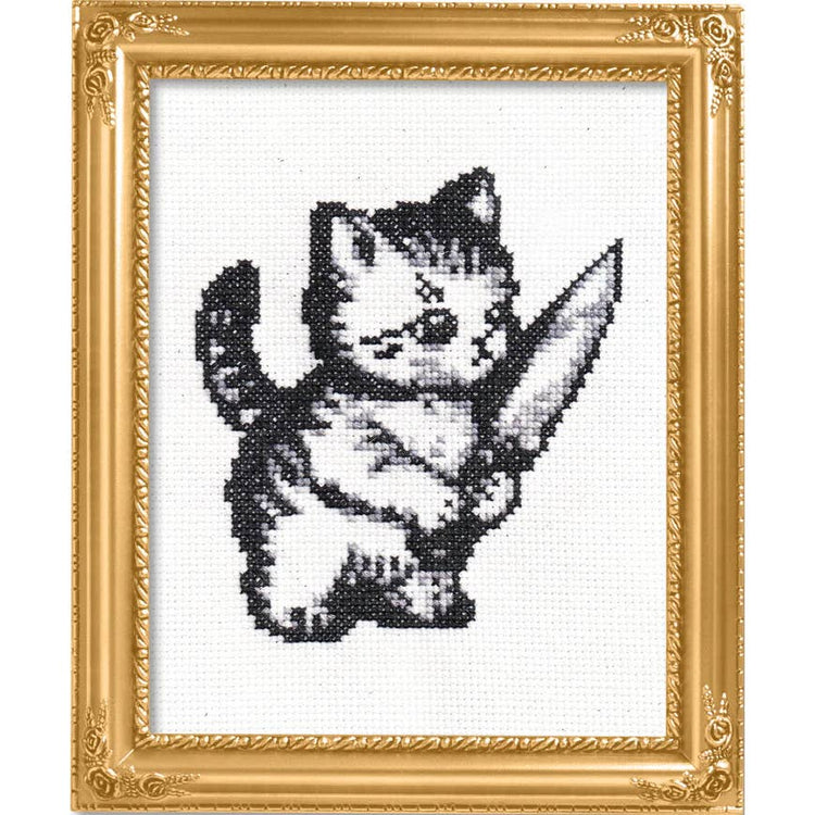 Stabby Kitty Deluxe Cross Stitch Kit
