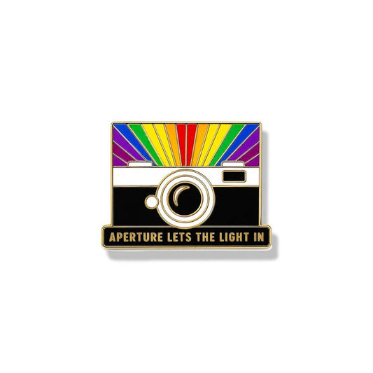 “Aperture” Inspired Rainbow Camera Enamel Pin