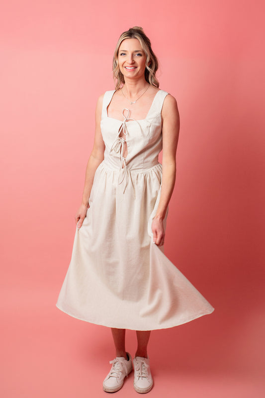 Linen Dress with Ties