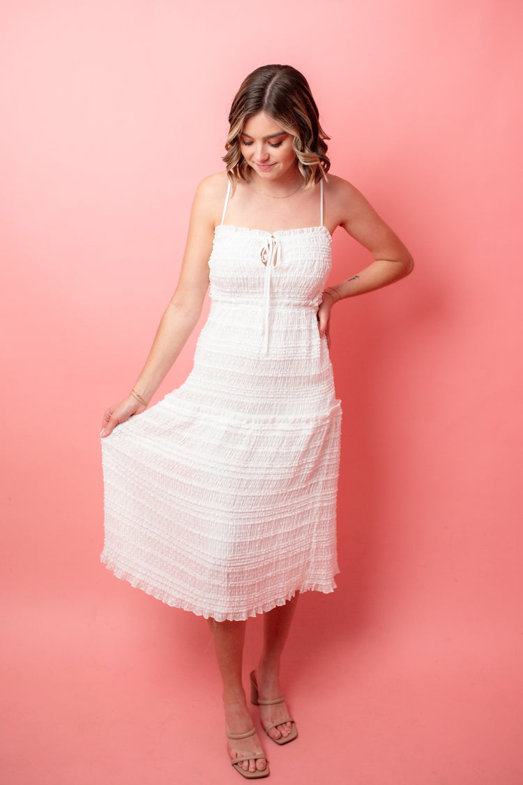 Calla Lily Tiered Midi Dress