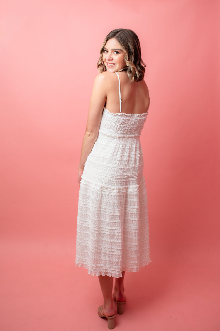 Calla Lily Tiered Midi Dress