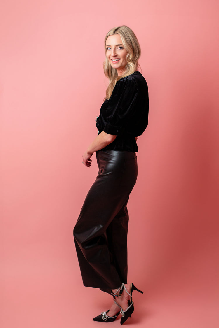 Z Supply Rilynn Faux Leather Pant in Black