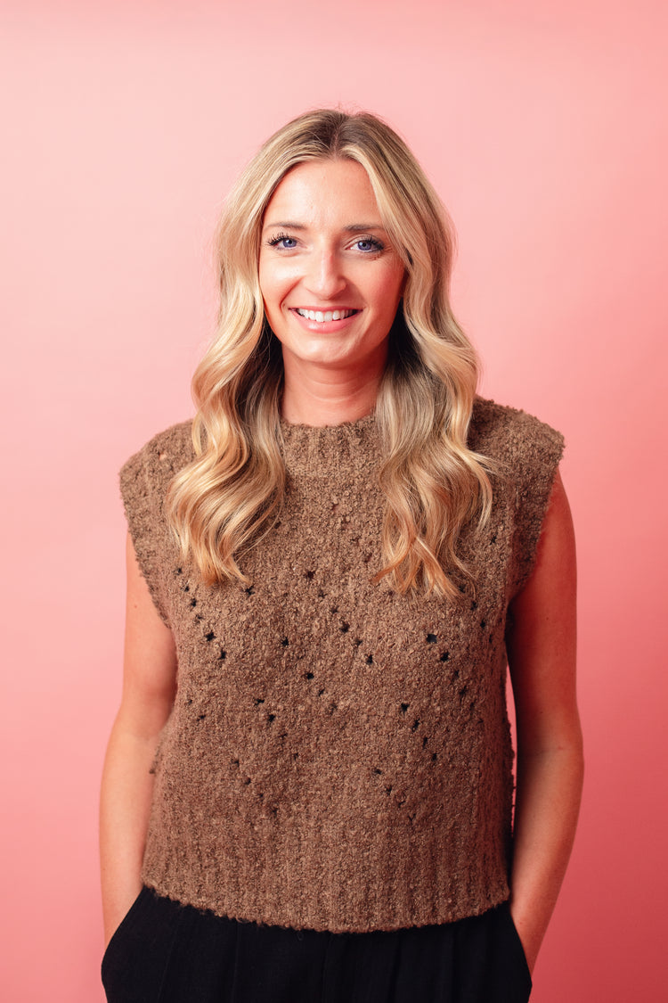 Knitted Vest in Chestnut