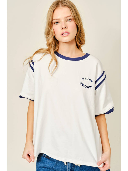 Enjoy Today Oversized Boyfriend T-Shirts