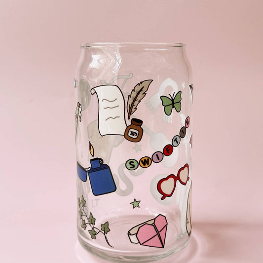 Swiftie Motif Glass Cup