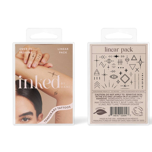 Linear Temporary Tattoo Pack