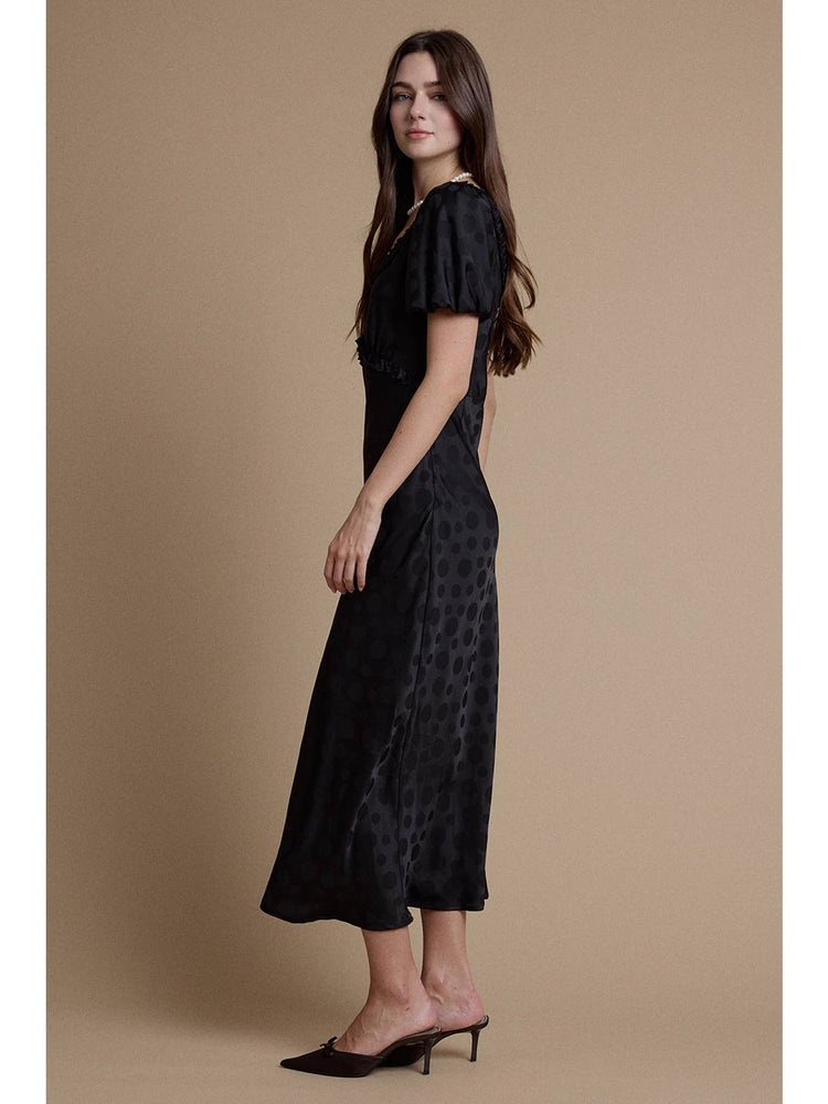 Ruffle Trim Polka Dot Dress