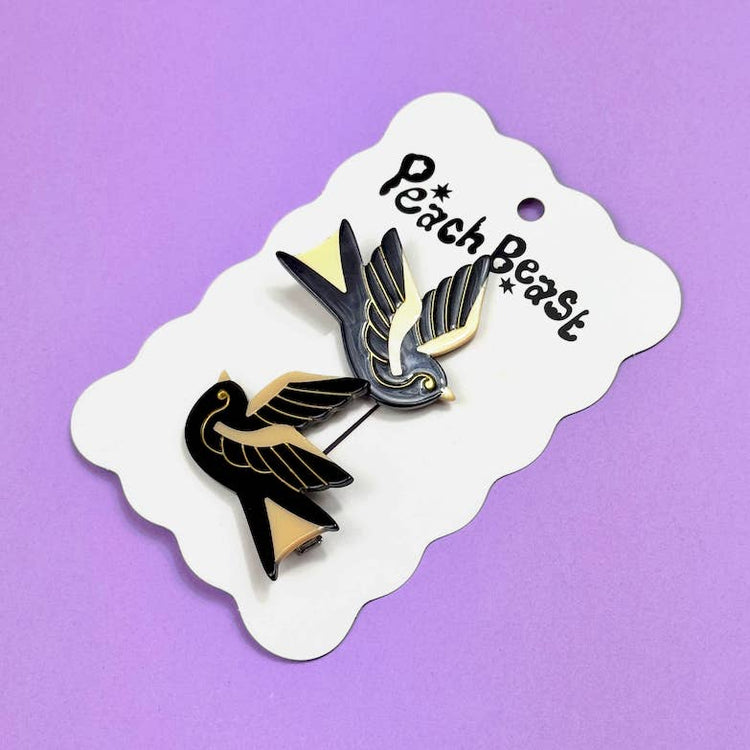 Sparrow Tattoo Hair Clip Set
