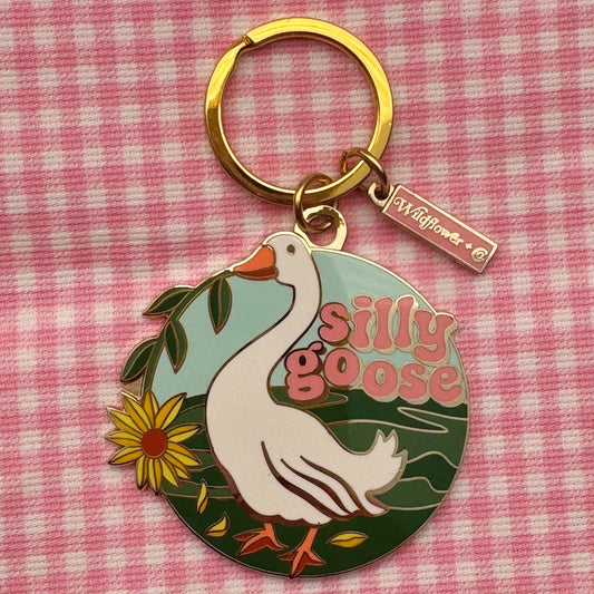 Silly Goose Enamel Keychain