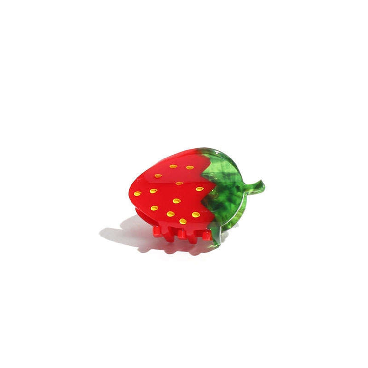 Mini Red Strawberry Hair Claw Clip