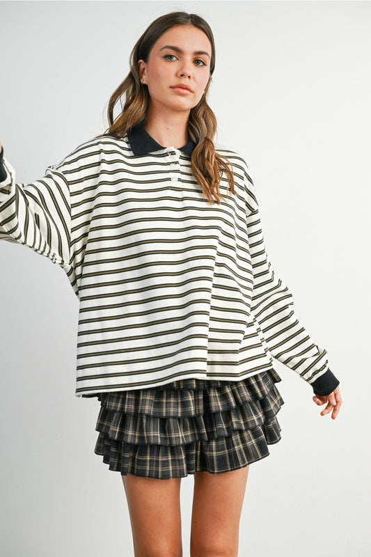 Striped Polo Pullover