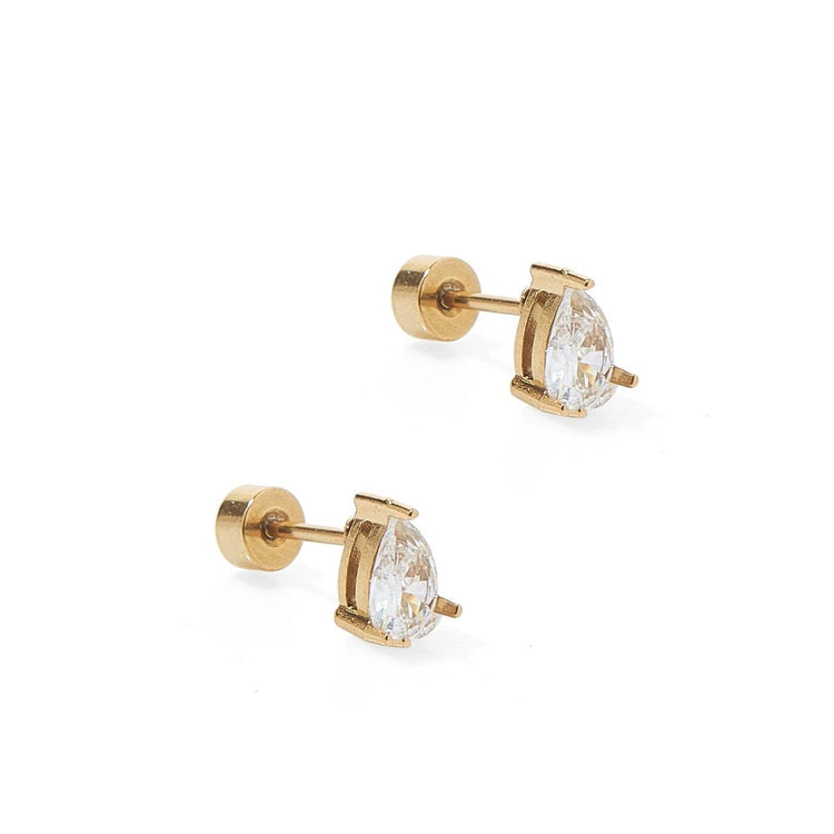 Paige Pear Screwback Stud Earrings