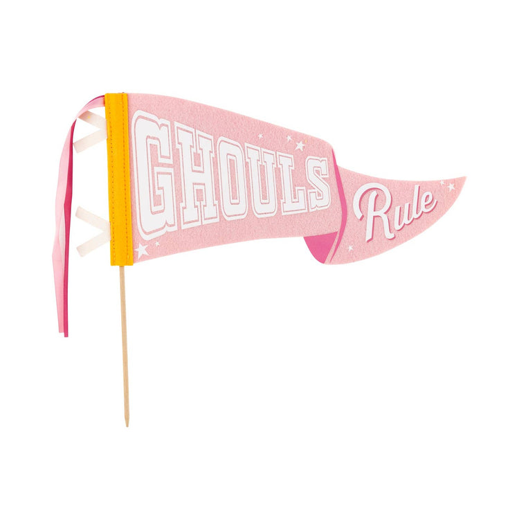 Ghouls Rule Felt Pennant Banner