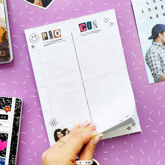 Gilmore Girls Rory's Pro & Con Notepad