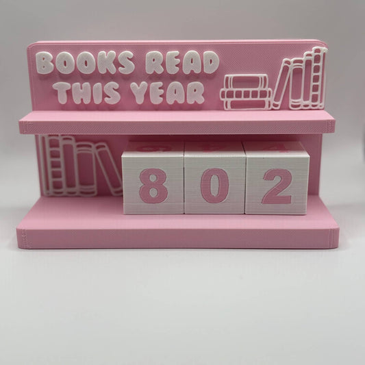 Book Counter Sign with Numbers PINK