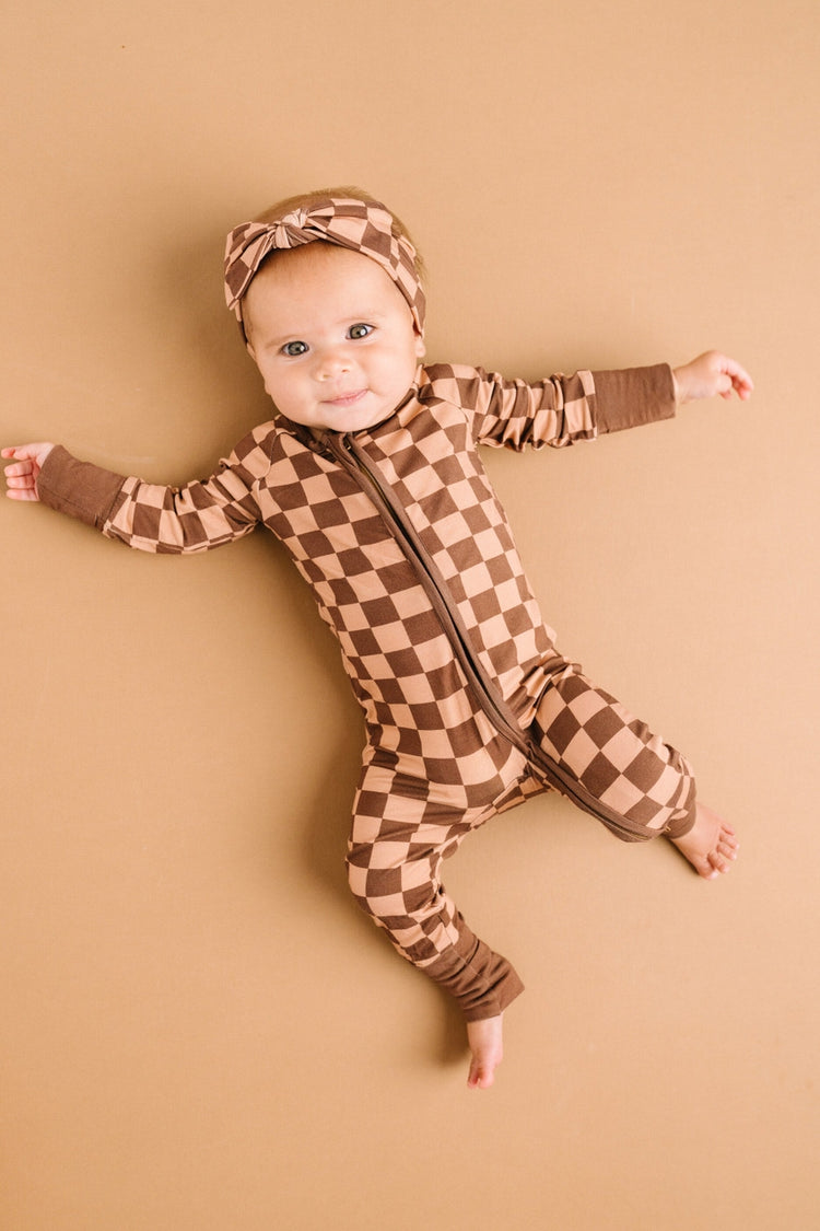 Espresso Checkered Bamboo Sleeper