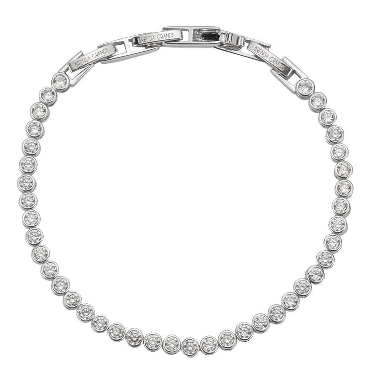 Demi-Fine Silver Round Brilliant Tennis Bracelet
