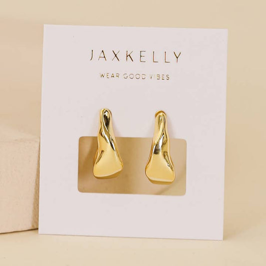 JaxKelly Small Ripple Gold Hoop Earrings