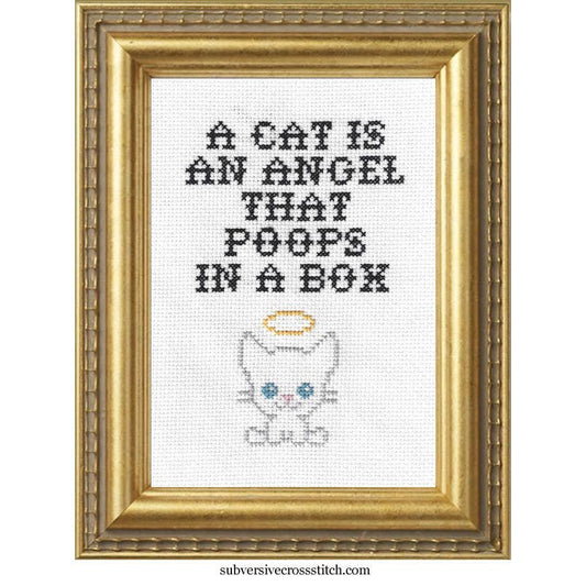 A Cat Is An Angel Deluxe Cross Stitch Kit