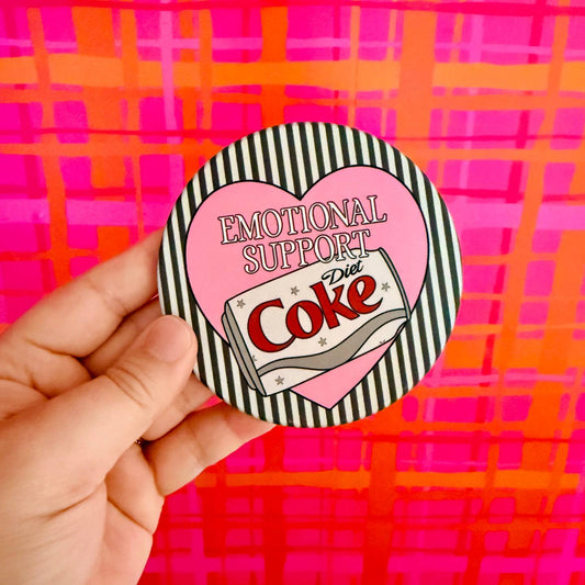 Emotional Support Diet Coke Ceramic Coaster