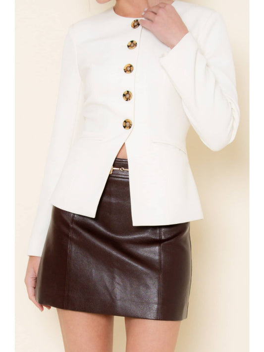 Minimalist Crew Neck Blazer