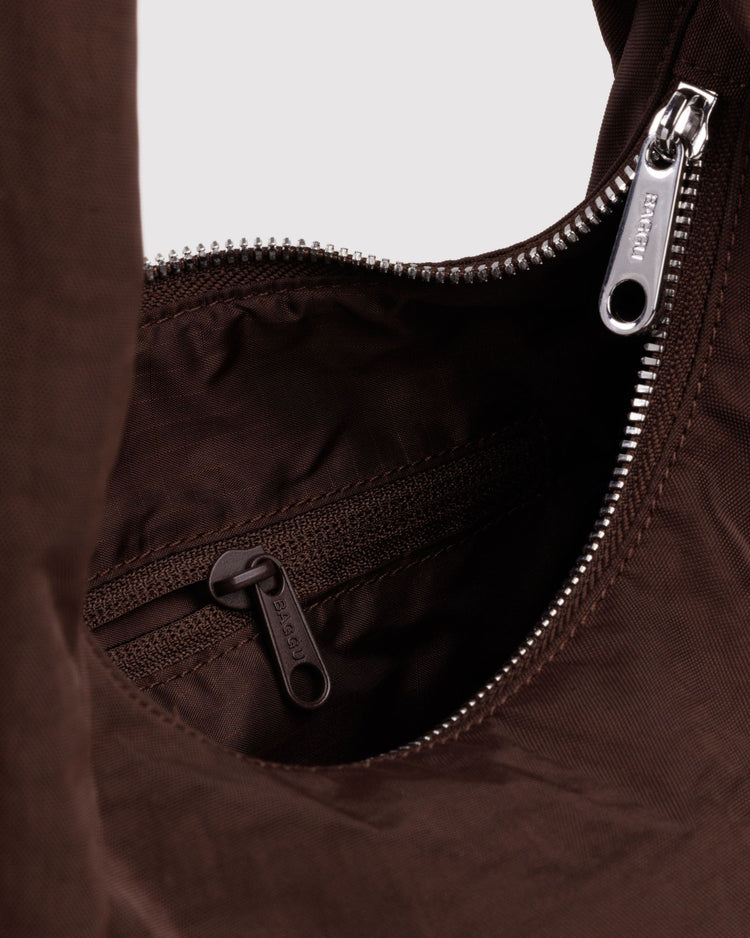 Small Nylon Meringue Bag in Coffee