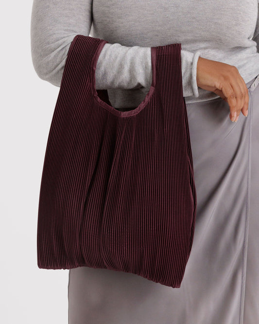 Baggu Pleated Bag in Mahogany
