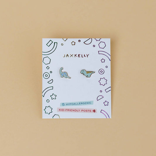 Dinosaur Enamel Flat Back Kids Earrings