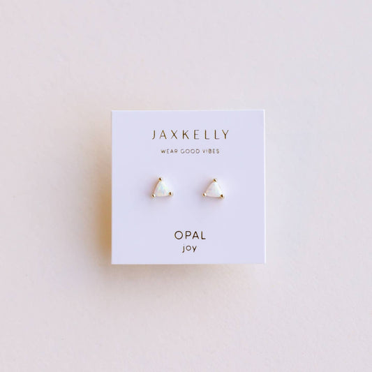 JaxKelly White Opal Mini Energy Gems Earrings