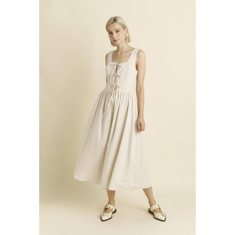 Linen Dress with Ties