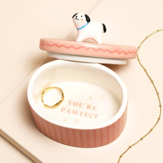 Ceramic Dog Trinket Pot