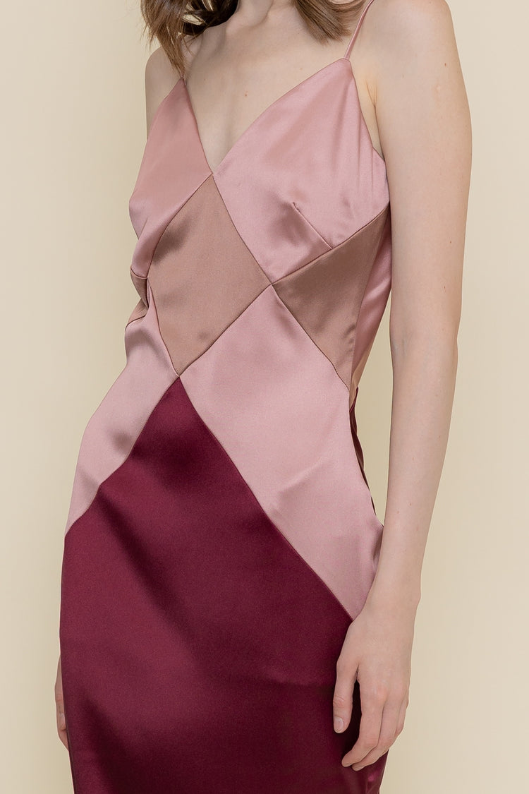 Colorblock Diamond Midi Dress
