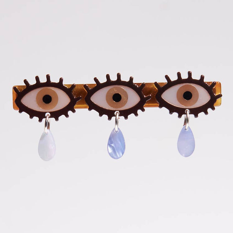 Crying Eyes Charm Alligator Hair Clip