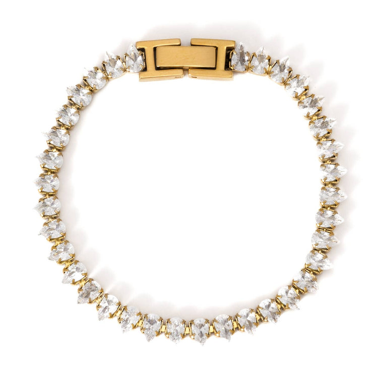 Waterproof 5mm Teardrop Tennis Bracelet