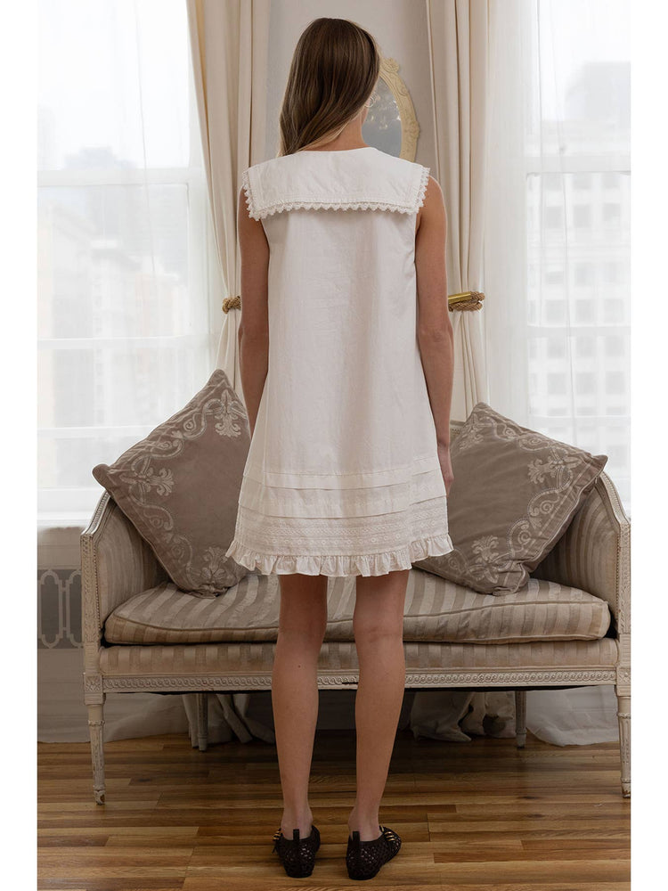 Big Collar Ruffle Hem Mini Dress