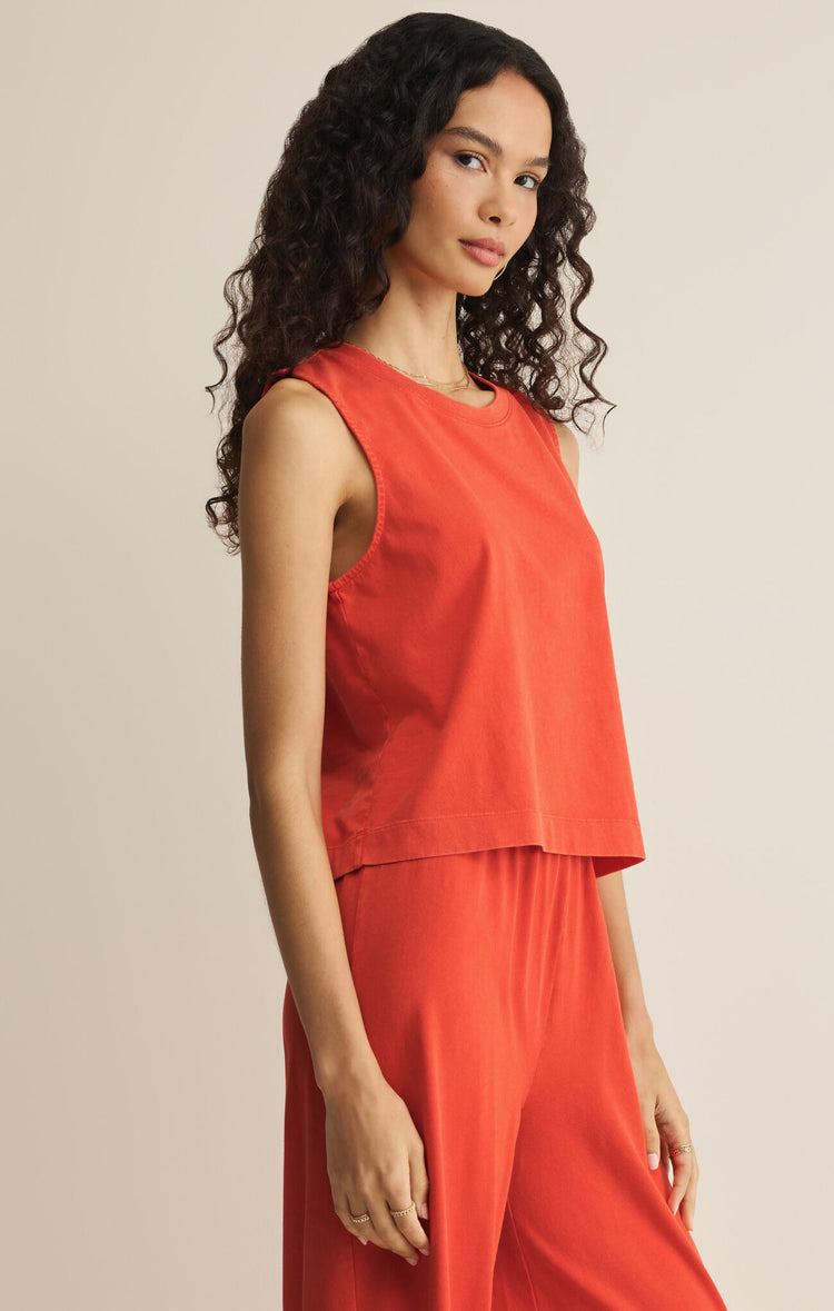 Z Supply Sloane Cotton Jersey Tank in Lychee
