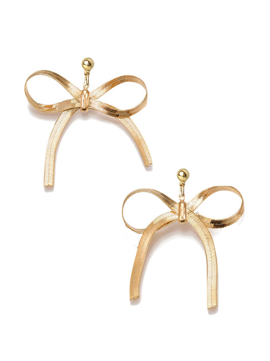 Bow Knot Herringbone Earrings