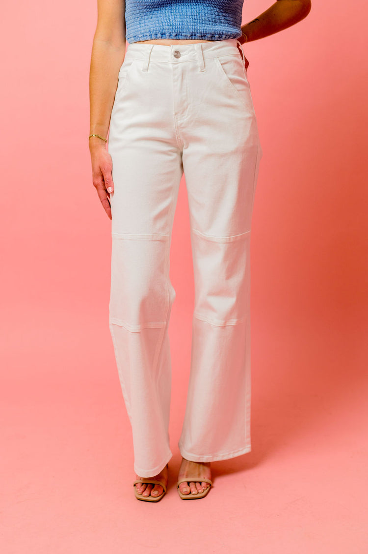 Eva Mid-Rise Jeans in White