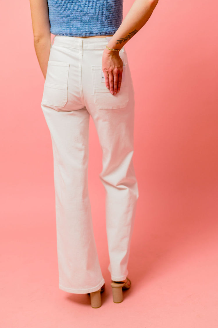 Eva Mid-Rise Jeans in White