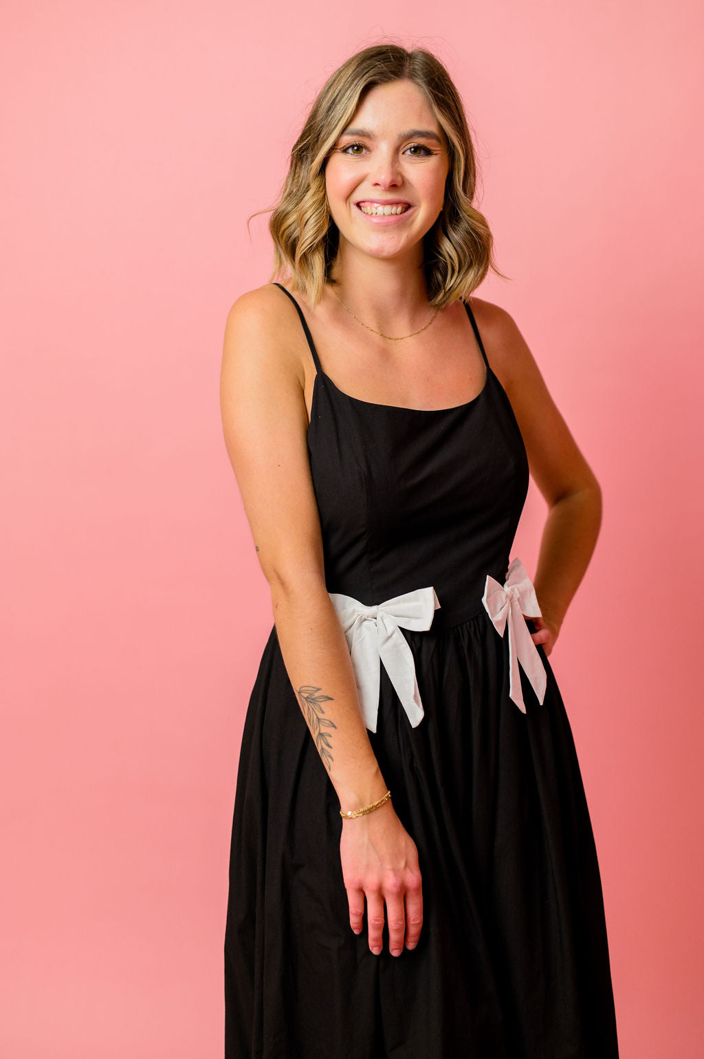 Black Dress with White Bows Francis + Fern Black Dress with White Bows Francis + Fern