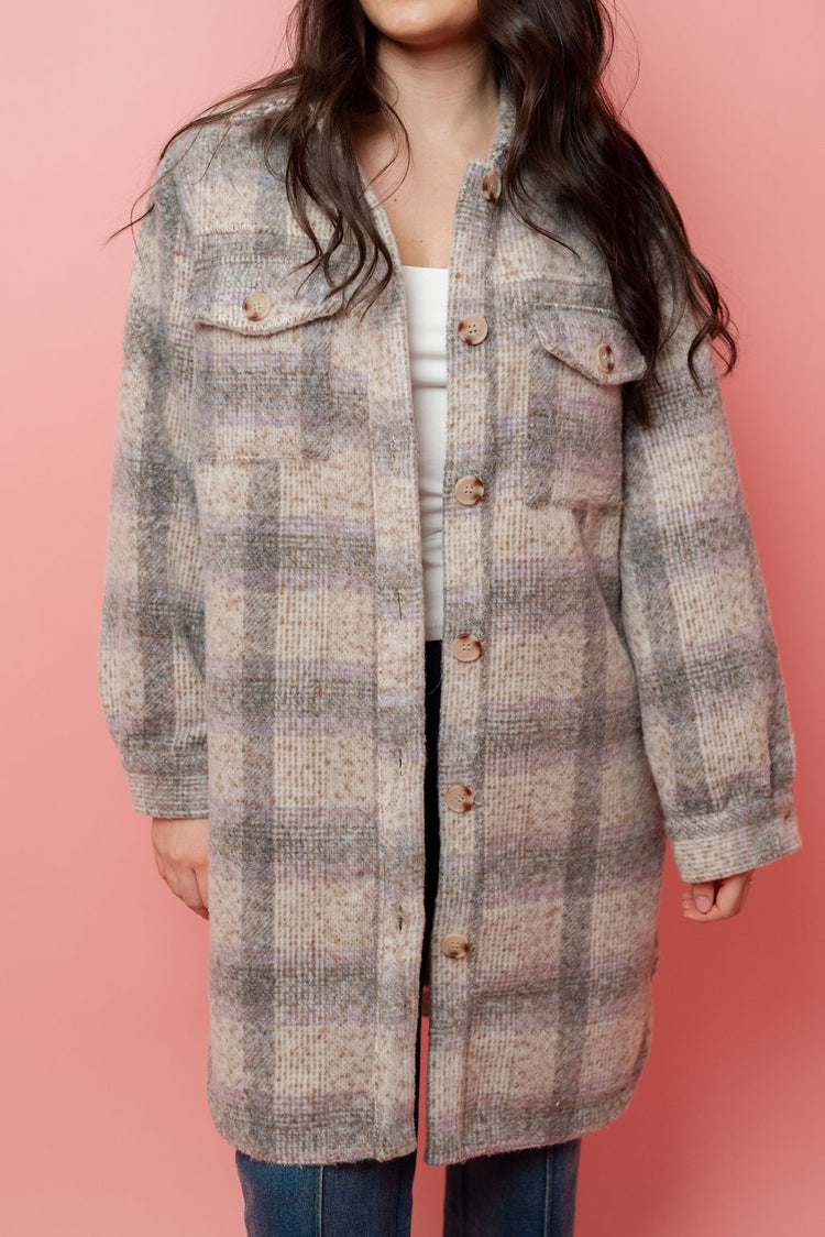 Z Supply Sonoma Plaid Jacket in Orchid Rain