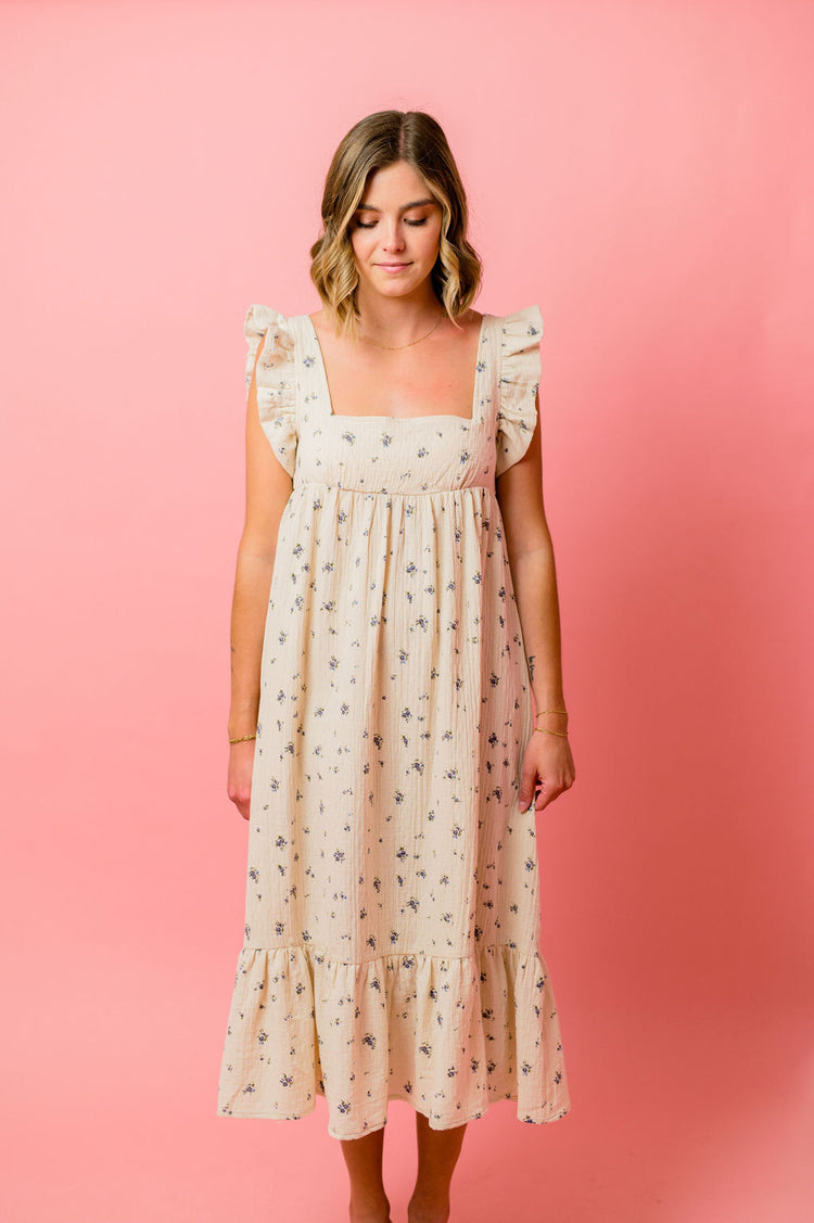 Floral Woven Midi Dress