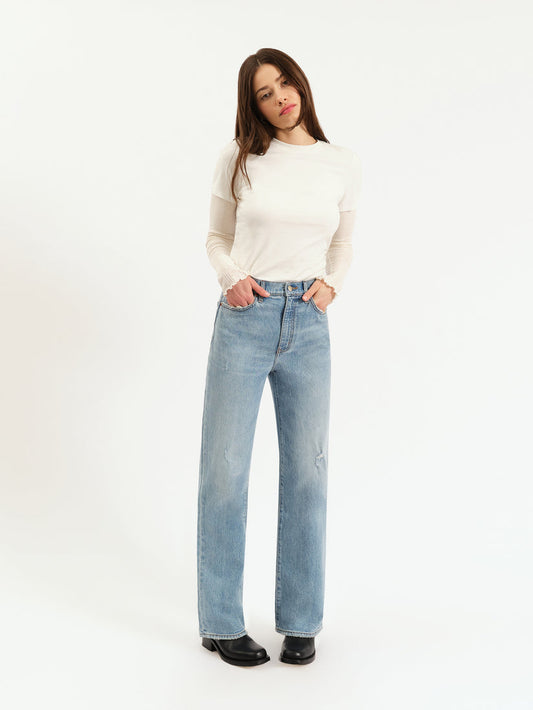 City High Rise Straight Leg Denim in Be Mine Vintage Blue