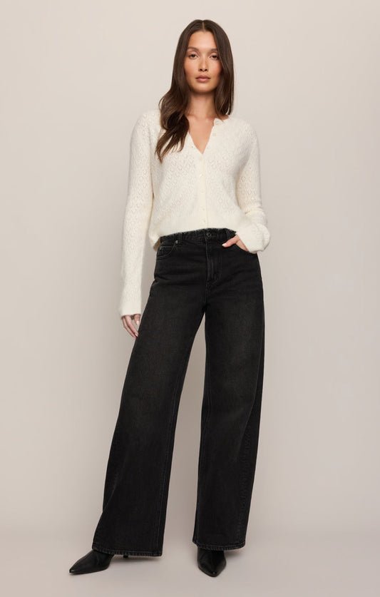 Z Supply Head Turner High Rise Wide Leg Denim in Backstage