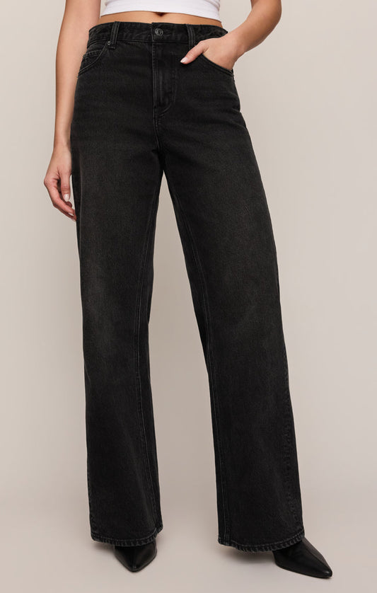 Z Supply Head Turner High Rise Wide Leg Denim in Backstage