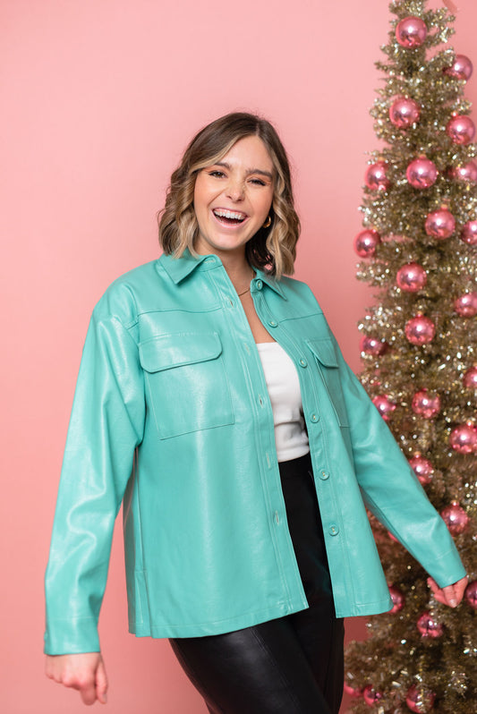 FRNCH Luna Button Up in Turquoise