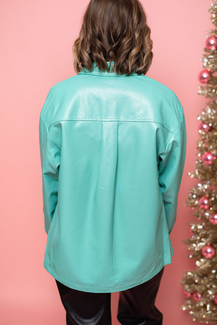 FRNCH Luna Button Up in Turquoise