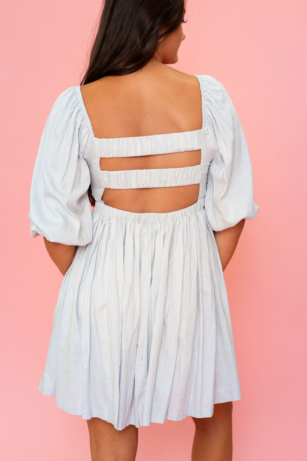 Fit and Flare Mini Dress in Blue Francis + Fern Fit and Flare Mini Dress in Blue Francis + Fern