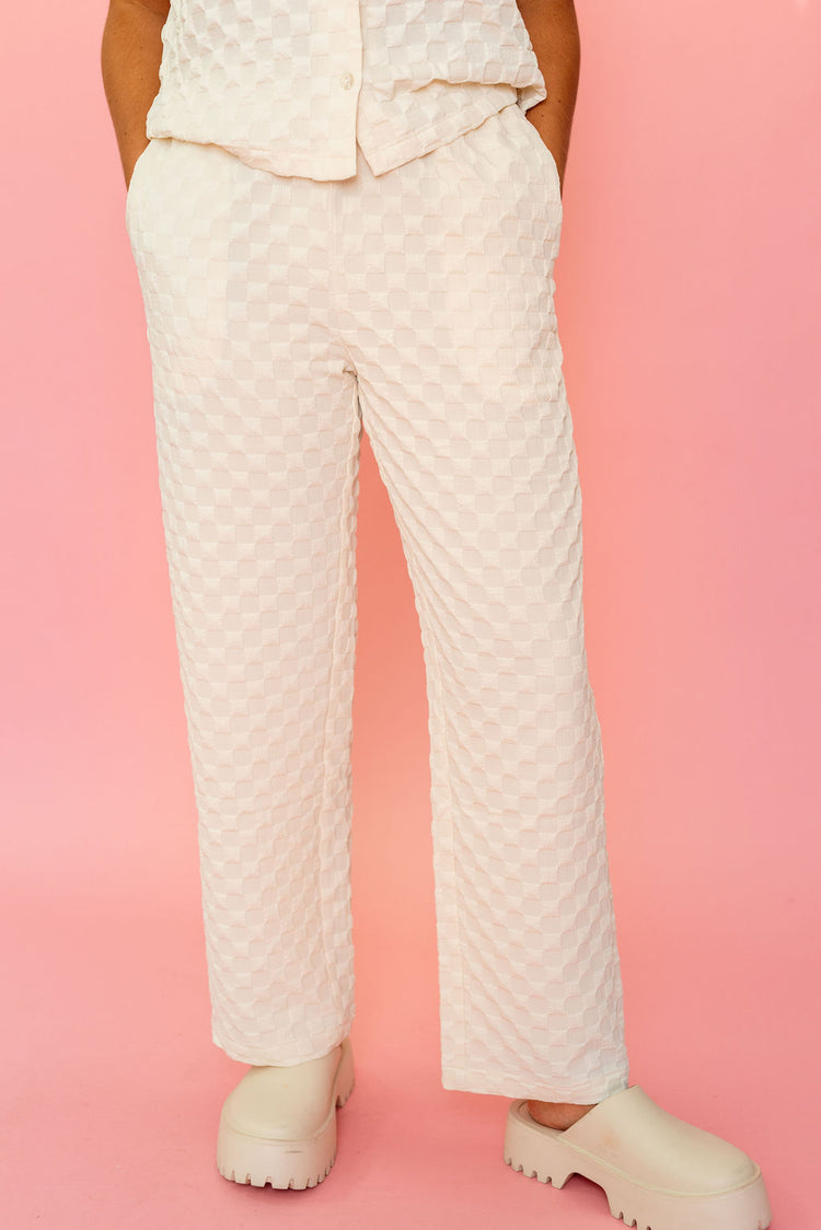 Oat Check Textured Pant