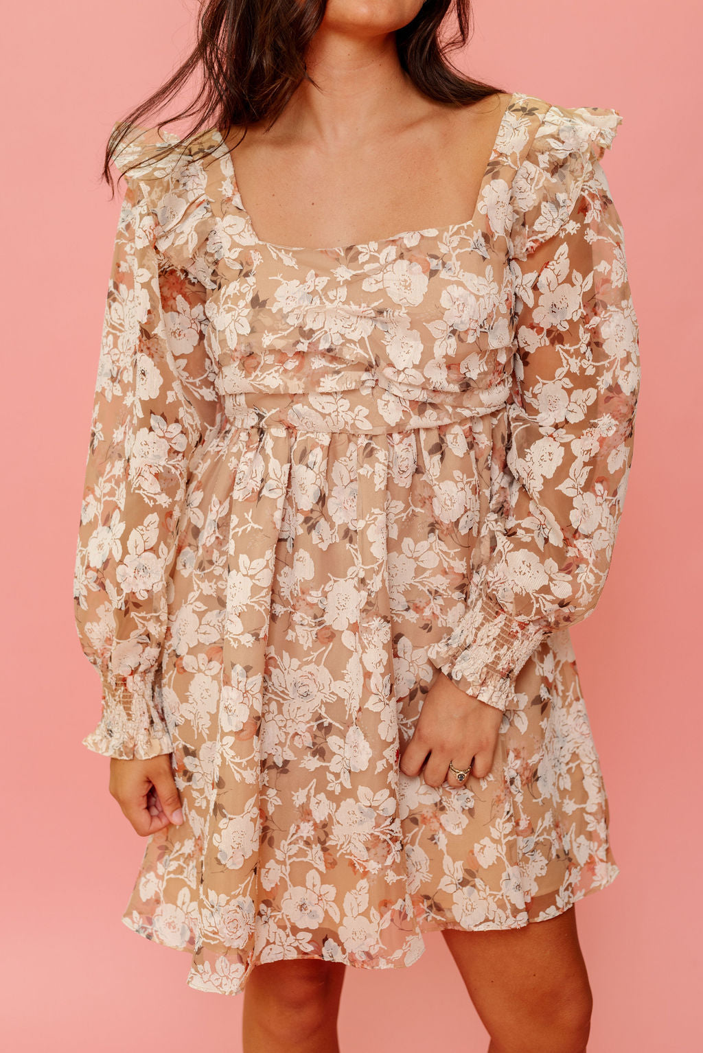 organza mini dress En Saison Floral Print Organza Mini Dress – Francis + Fern